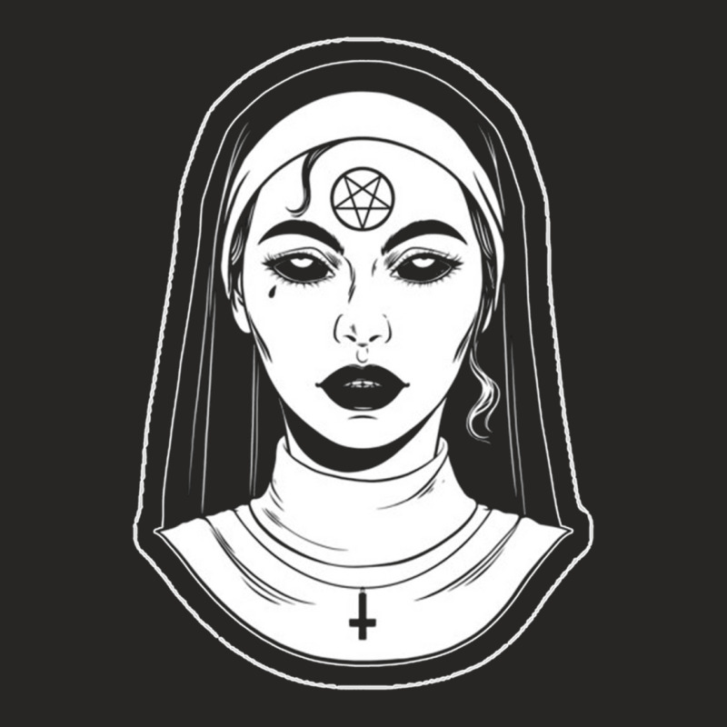 Satanic Nun Unholy Gothic Evil Lucifer Occult Witchcraft Long Sleeve T Ladies Fitted T-Shirt by cm-arts | Artistshot