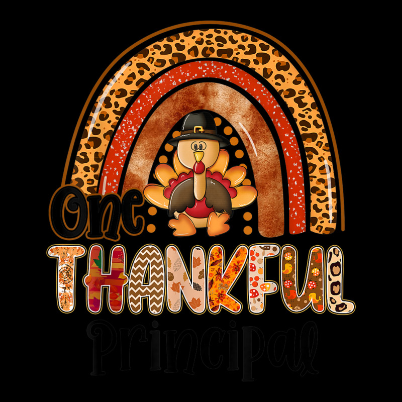 One Thankful Principal Rainbow Turkey Fall Thanksgiving Women's V-Neck T-Shirt by Color | Artistshot