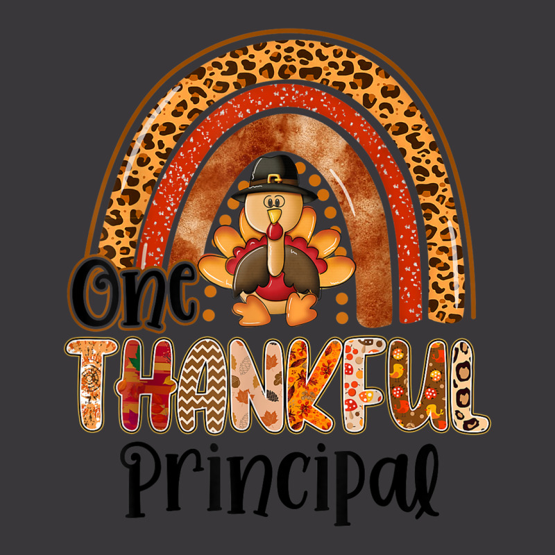 One Thankful Principal Rainbow Turkey Fall Thanksgiving Ladies Curvy T-Shirt by Color | Artistshot