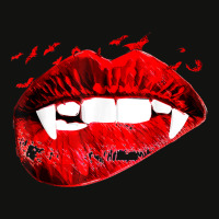 Vampire Kissing Lips Vampire Teeth Bats Halloween Scorecard Crop Tee | Artistshot