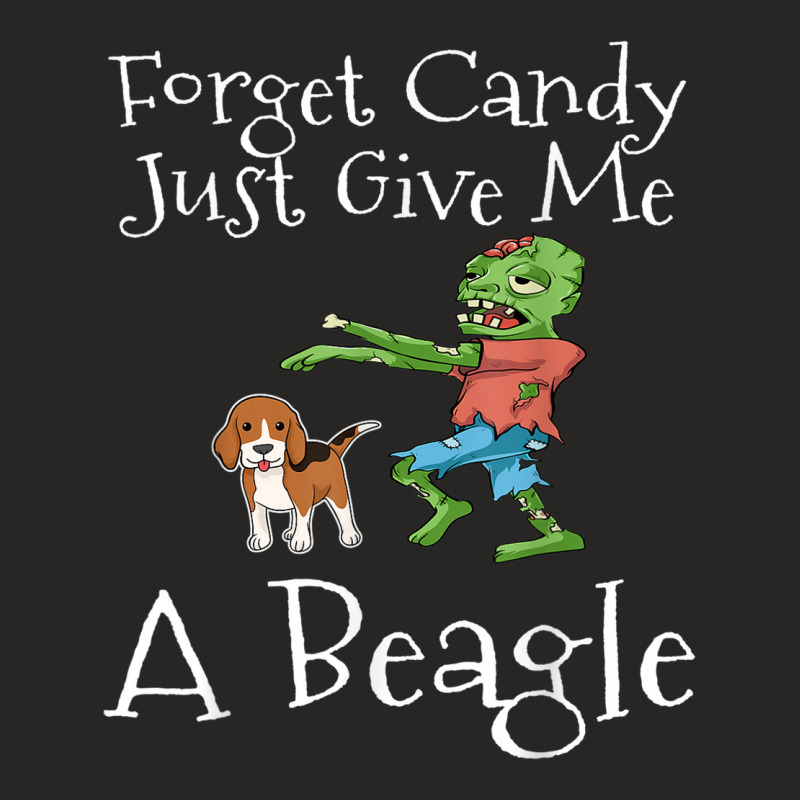 Forget Candy Just Give Me A Beagle Funny Halloween Zombie Ladies Fitted T-Shirt by Fashonus | Artistshot