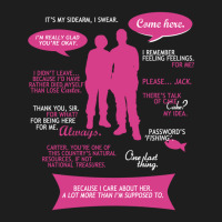 Stargate Sg-1 - Sam _amp_ Jack Quotes (pinkwhite Design) Fitted Classic T-shirt | Artistshot