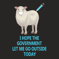 Sheep Sheeple Anti Vaccine Vax Mask Mandate Wants Go Outside Ladies Fitted T-shirt | Artistshot