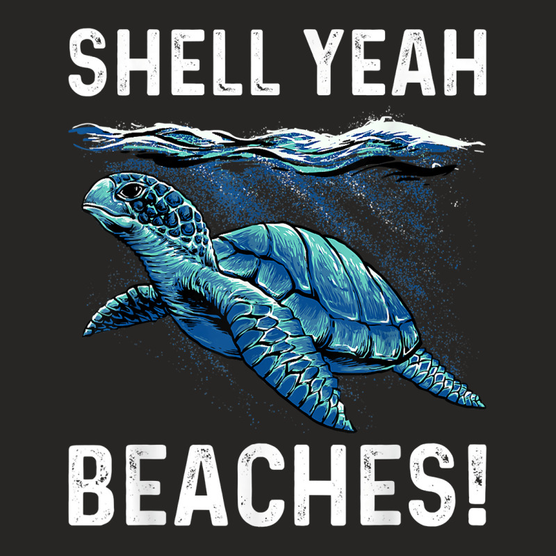 Shell Yeah Cute Turtle Lover Gift Marine Animal Tortoise Sea Ladies Fitted T-Shirt by TysonBoyer | Artistshot