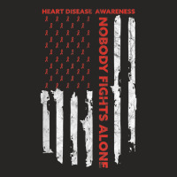 Fight Heart Disease Awareness Month American Flag T Shirt Ladies Fitted T-shirt | Artistshot