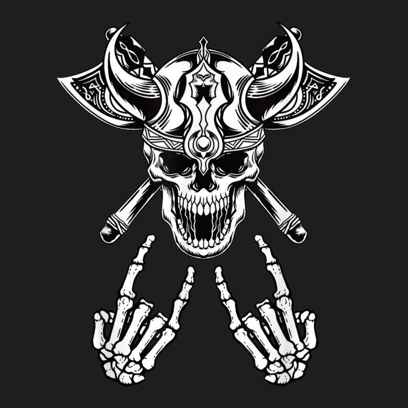 Rock On Rock Star Skeleton Hands Viking Warrior Halloween Classic T-shirt | Artistshot