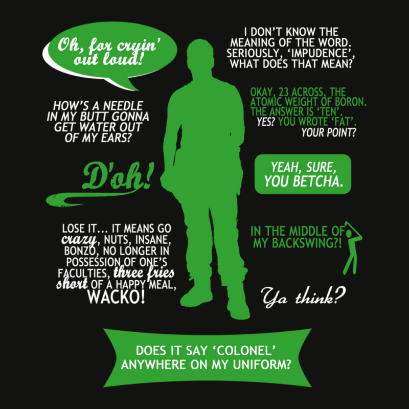 Stargate Sg-1 - Jack Quotes (greenwhite Design) Fitted Scorecard Crop Tee by cm-arts | Artistshot