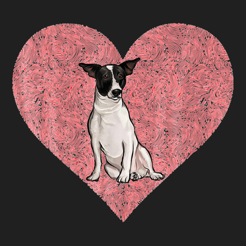 Rat Terrier Valentines Day Dog Love Fingerprint Drawstring Bags by cm-arts | Artistshot