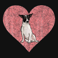 Rat Terrier Valentines Day Dog Love Fingerprint Portrait Canvas Print | Artistshot