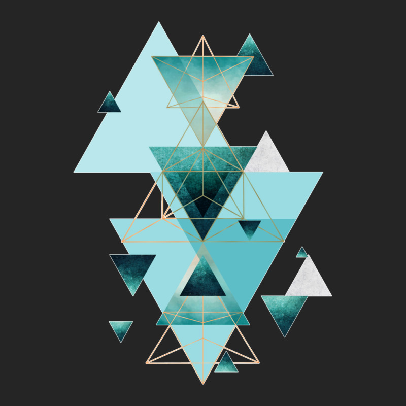 Geometric Triangle Compilation In Teal Unisex Hoodie | Artistshot