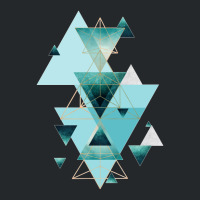 Geometric Triangle Compilation In Teal Crewneck Sweatshirt | Artistshot