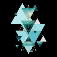 Geometric Triangle Compilation In Teal Lightweight Hoodie | Artistshot