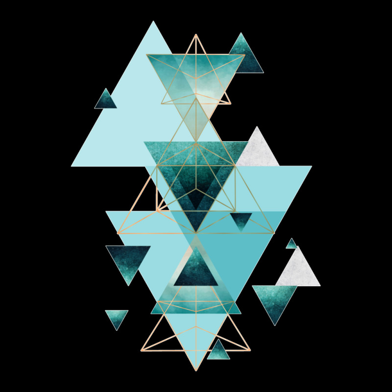 Geometric Triangle Compilation In Teal Lightweight Hoodie | Artistshot