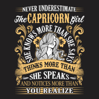 Never Underestimate The Capricorn Girl T-shirt | Artistshot