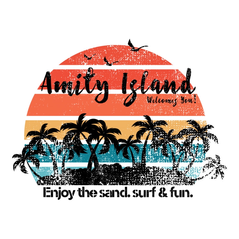 Amity Island Welcomes You Enjoy The Sand Surf And Fun Women's V-Neck T-Shirt by autlu2024 | Artistshot