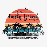 Amity Island Welcomes You Enjoy The Sand Surf And Fun Ladies Fitted T-shirt | Artistshot