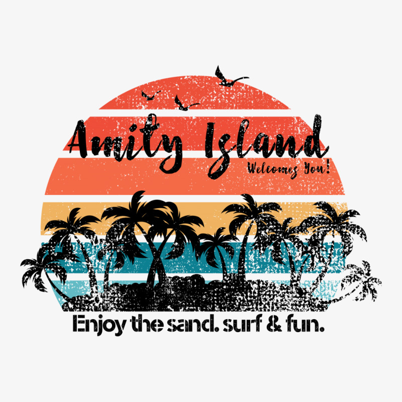 Amity Island Welcomes You Enjoy The Sand Surf And Fun Ladies Fitted T-Shirt by autlu2024 | Artistshot