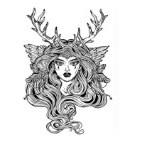 Shaman Elf Magic Woman With Deer Antlers And Long Hair Crewneck Sweatshirt | Artistshot