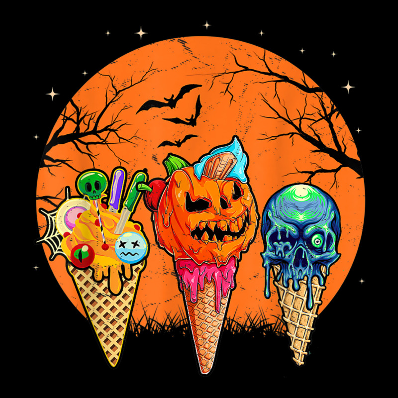 Ice Cream Halloween Costume Scary Moon Melting Skull Pumpkin Men's Long Sleeve Pajama Set | Artistshot