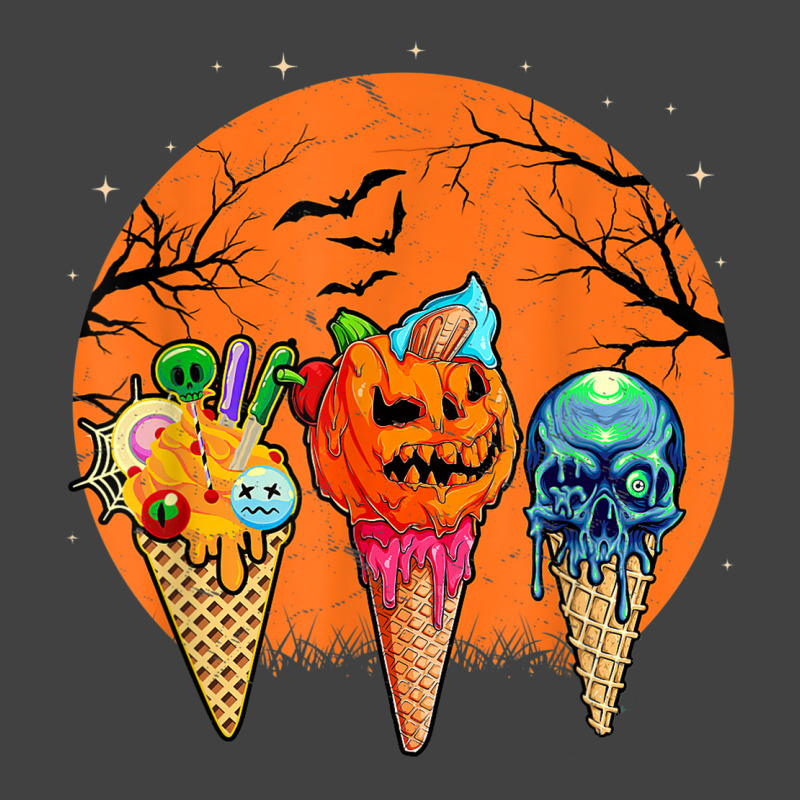 Ice Cream Halloween Costume Scary Moon Melting Skull Pumpkin Vintage T-shirt | Artistshot