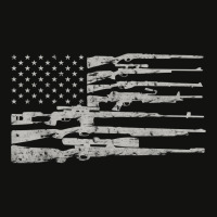 Big American Flag With Machine Guns 2a Flag Scorecard Crop Tee | Artistshot