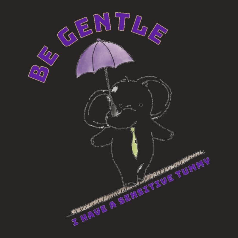 Be Gentle I Have A Sensitive Tummy Ladies Fitted T-Shirt by cm-arts | Artistshot