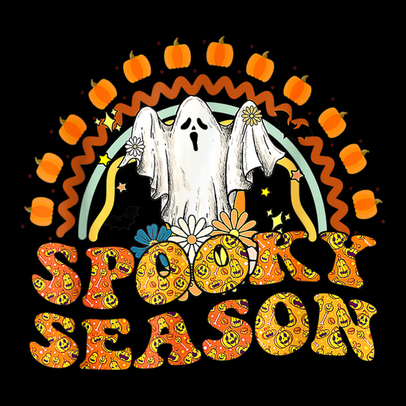 Spooky Season Pumpkin Floral Ghost Rainbow Groovy Halloween Adjustable Cap | Artistshot