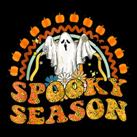 Spooky Season Pumpkin Floral Ghost Rainbow Groovy Halloween Kids Cap | Artistshot