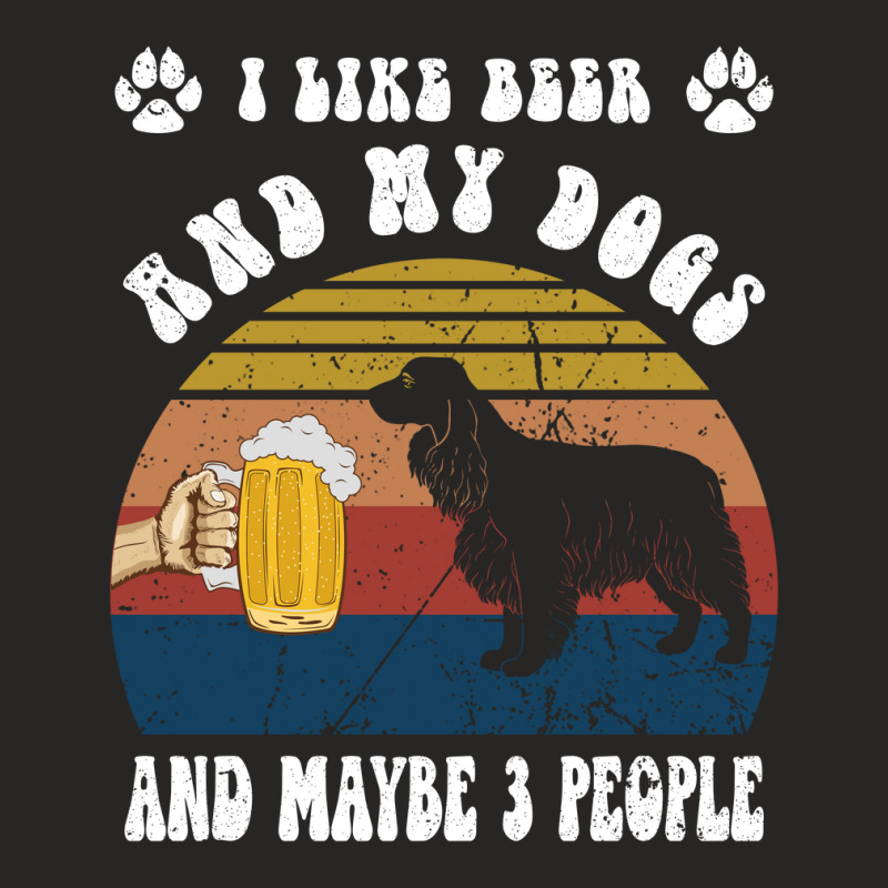 I Like Beer   My Dogs Cocker Spaniel Ladies Fitted T-Shirt by wilber.bourque | Artistshot