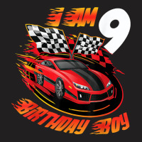 Race Car 9th Birthday Boy 9 Year Old Racing Car Driver T-shirt | Artistshot