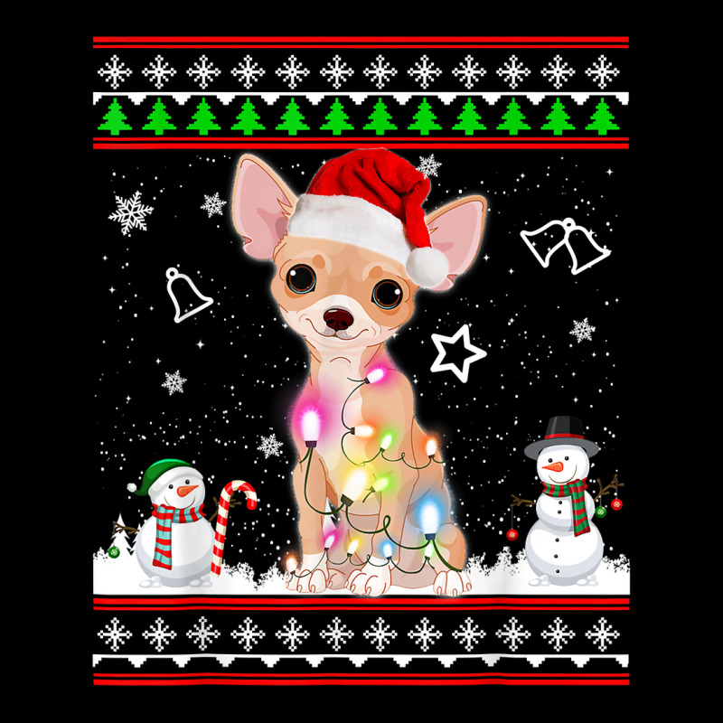 Chihuahua Christmas Dog Light Ugly Sweater Men's Long Sleeve Pajama Set | Artistshot