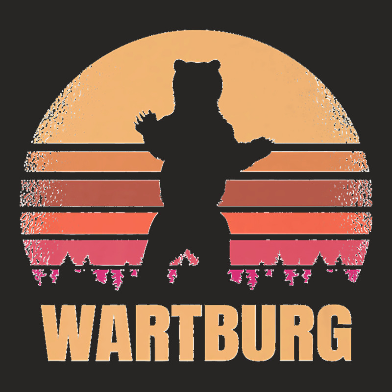 Wartburg Tennessee Vintage Bear Distressed Retro 80s Sunset Premium Ladies Fitted T-Shirt by cm-arts | Artistshot