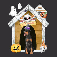 Funny Halloween Dobermann Dog T  Shirt Halloween Dobermann Dog Witch H Vintage Hoodie And Short Set | Artistshot