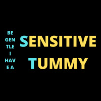 Be Gentle I Have A Sensitive Tummy Sticker V-neck Tee | Artistshot