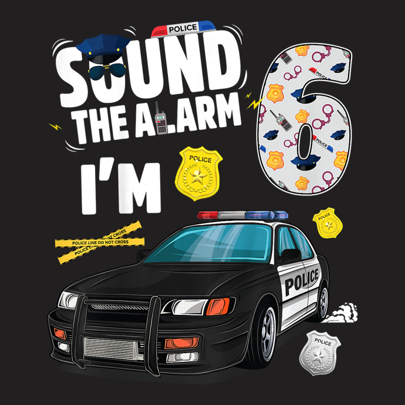 Kids Police Car 6th Birthday Boy 6 Year Old Cop Policeman Officer T-shirt | Artistshot