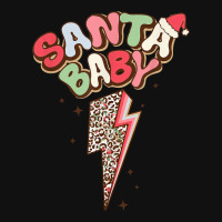 Santa Leopard Lightning Bolt Santa Hat Baby Christmas Retro Baby Bibs | Artistshot