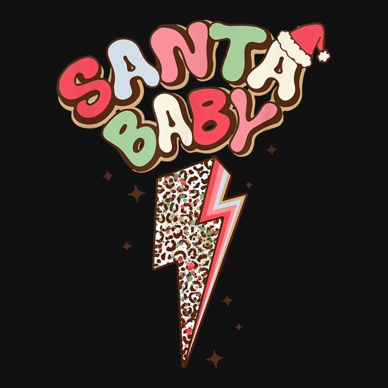 Santa Leopard Lightning Bolt Santa Hat Baby Christmas Retro Baby Bibs by Creed | Artistshot