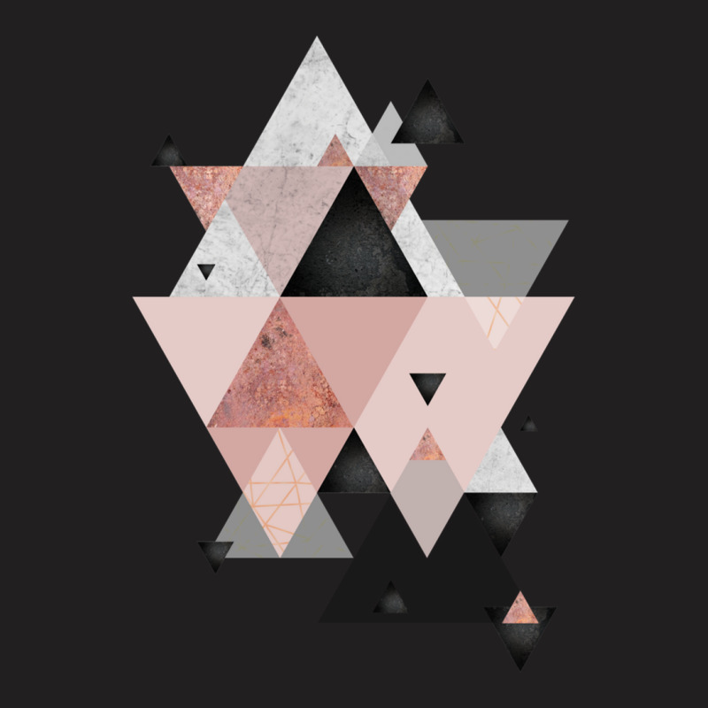 Geometric Compilation In Rose Gold And Blush Pink T-shirt | Artistshot