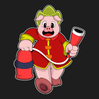 Fire Department T  Shirt Pig As Firefighter With Fire Extinguisher T Classic T-shirt | Artistshot