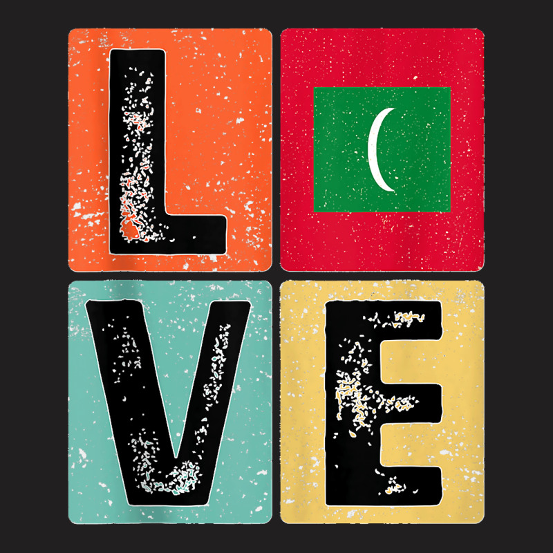 Vintage Retro I Love Maldives Flag For Maldivian Pride Gift Tank Top T-shirt | Artistshot