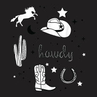 Pastel Cowboy Hat And Boot White And Black Cowgirl Aesthetic T-shirt | Artistshot