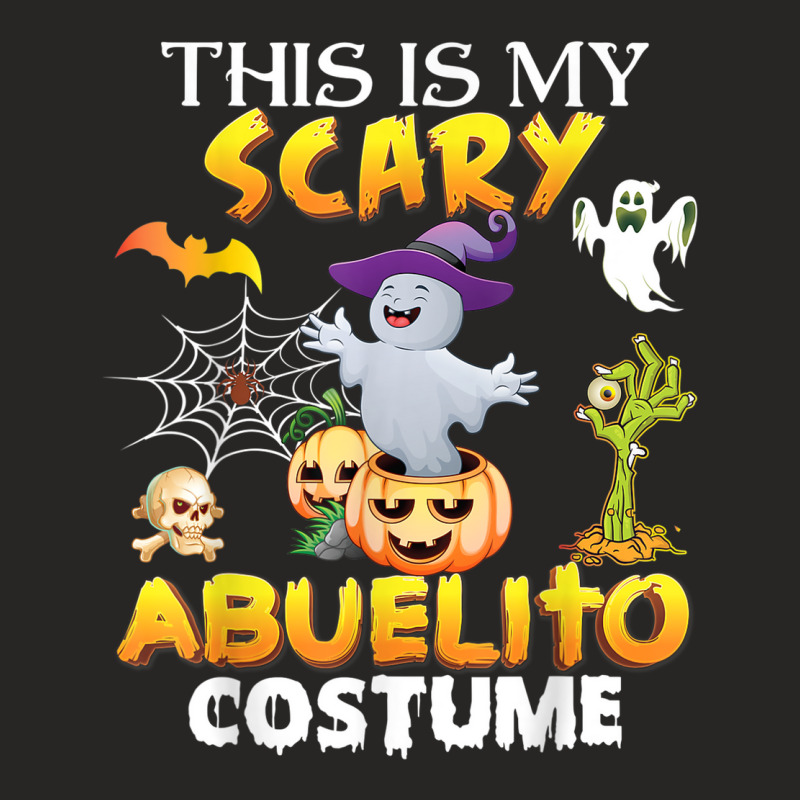 This Is My Scary Costume Abuelito Ghost Pumpkin Halloween Ladies Fitted T-Shirt by Amenity | Artistshot