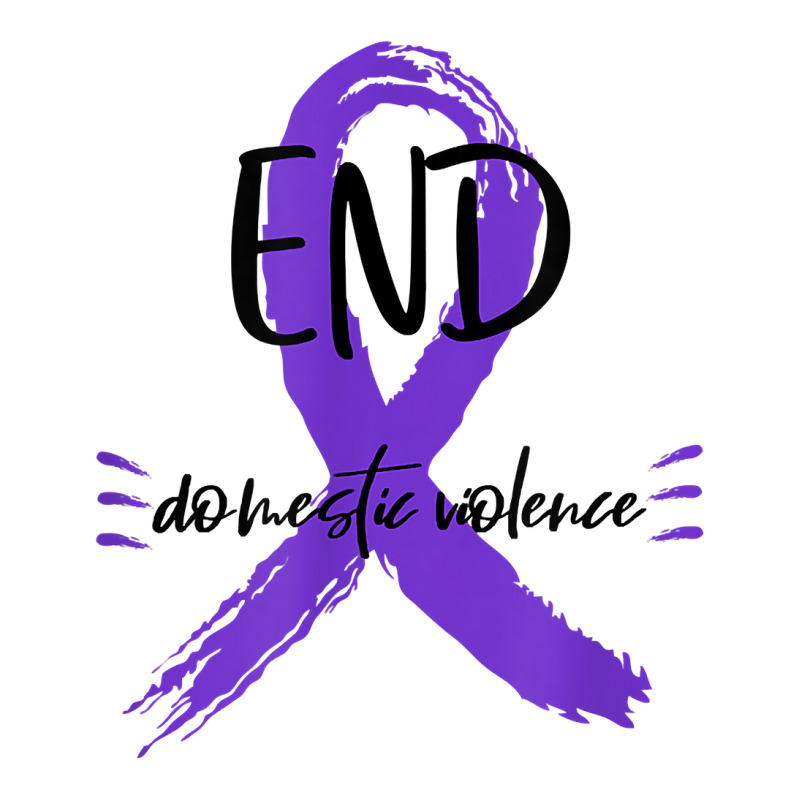 End Domestic Violence With A Ribbon Domestic Violence Aware T Shirt Crewneck Sweatshirt by cm-arts | Artistshot