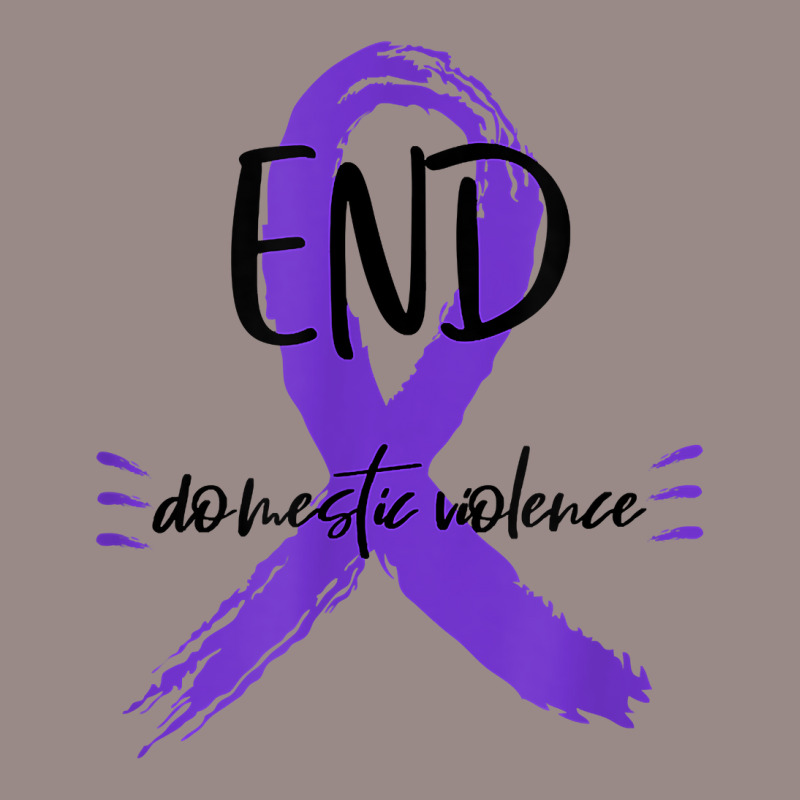 End Domestic Violence With A Ribbon Domestic Violence Aware T Shirt Vintage T-Shirt by cm-arts | Artistshot