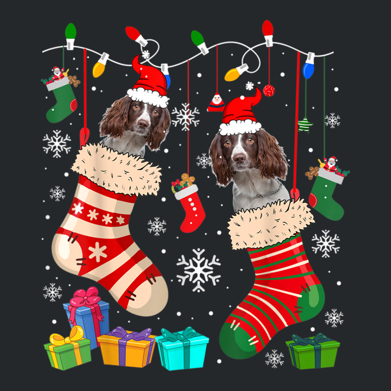 Christmas Socks Pajama English Springer Spaniels Dog Lover Crewneck Sweatshirt | Artistshot