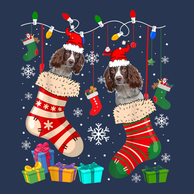 Christmas Socks Pajama English Springer Spaniels Dog Lover Men Denim Jacket | Artistshot