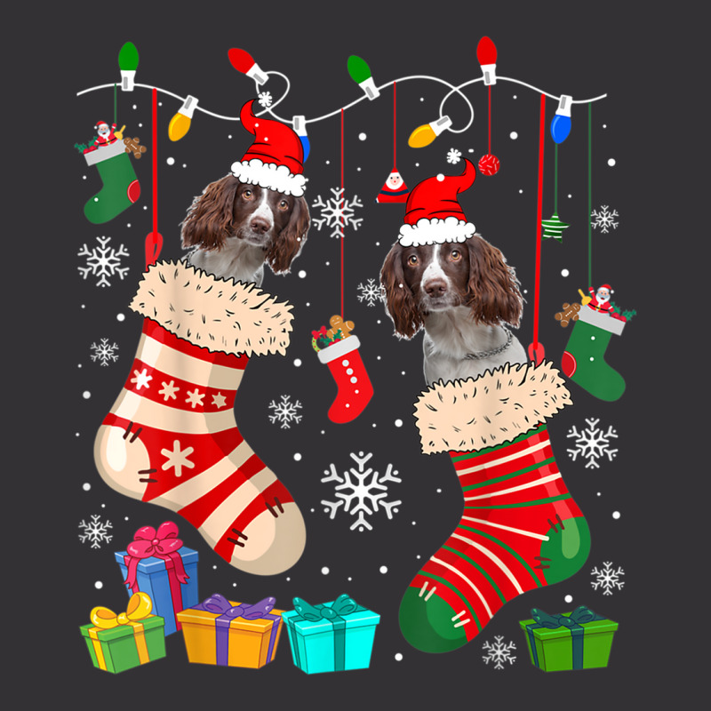 Christmas Socks Pajama English Springer Spaniels Dog Lover Vintage Hoodie | Artistshot