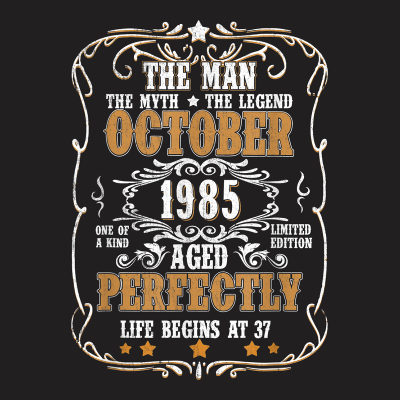 37th Birthday For Man Myth Legend October 1985 Vintage T-shirt | Artistshot