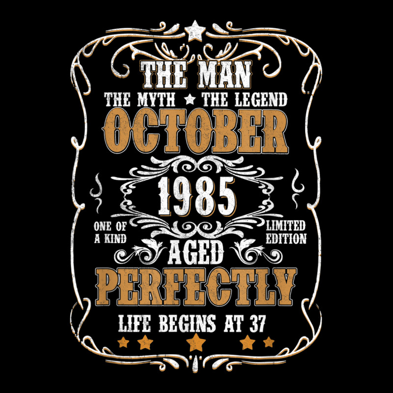 37th Birthday For Man Myth Legend October 1985 Vintage Long Sleeve Shirts | Artistshot