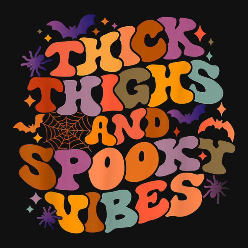 Retro Thick Thighs And Spooky Vibes Halloween Party Groovy Baby Beanies | Artistshot